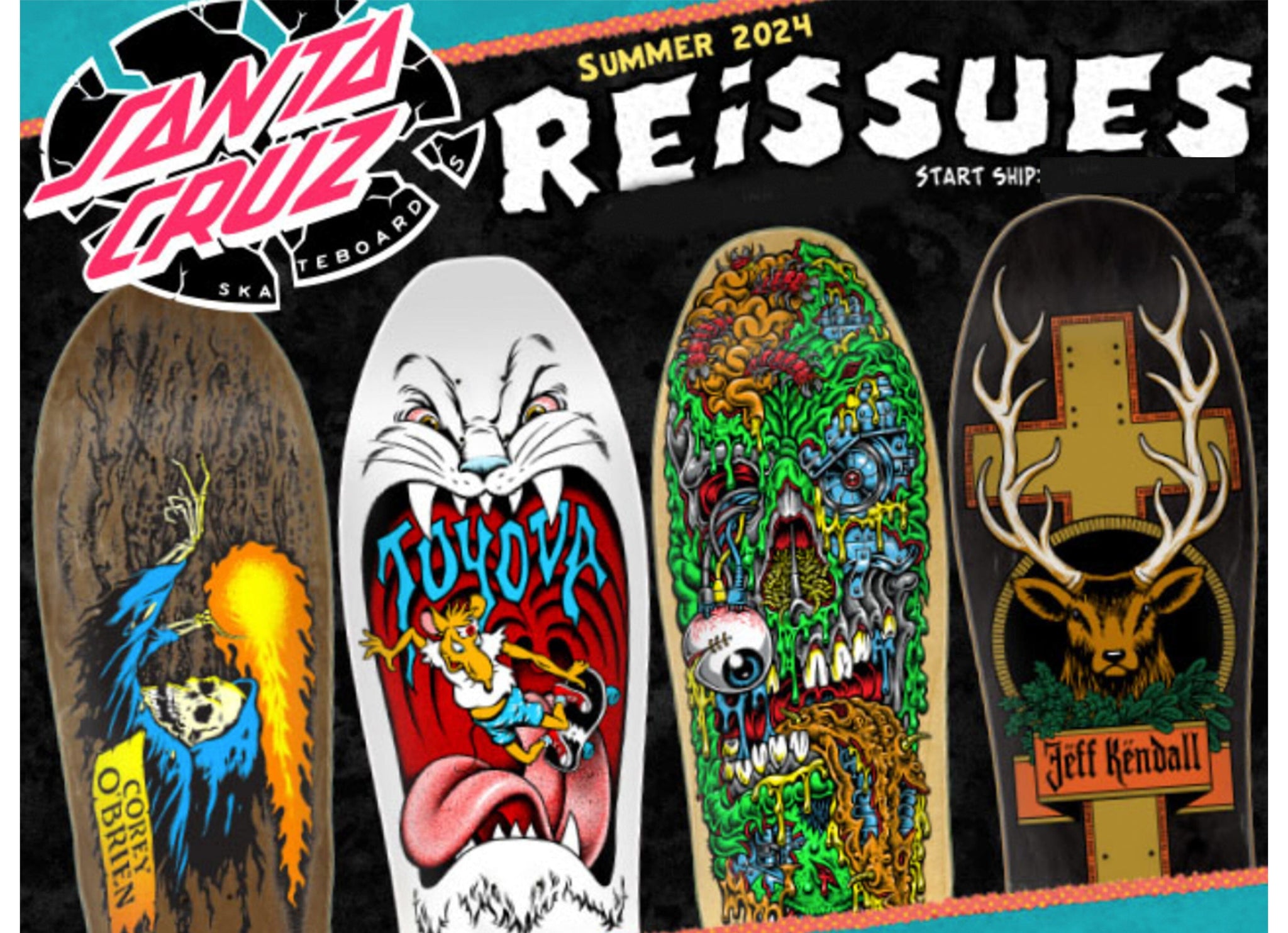 Santa Cruz O'BRIEN REAPER Reissue 9.84 Skateboard Deck Preorder - Tabla Santa Cruz Skateboards 