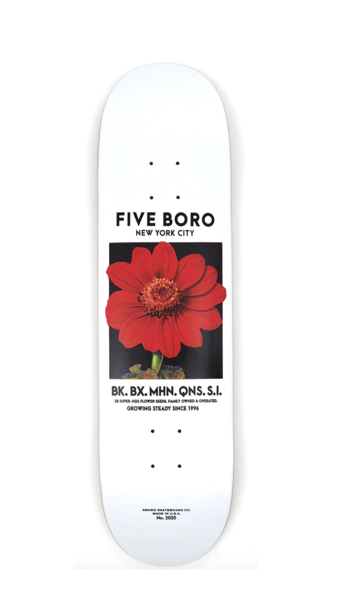5boro Flower Seed Red 8.0 Skateboard Deck- Tabla Skate Tabla/Deck 5boro 