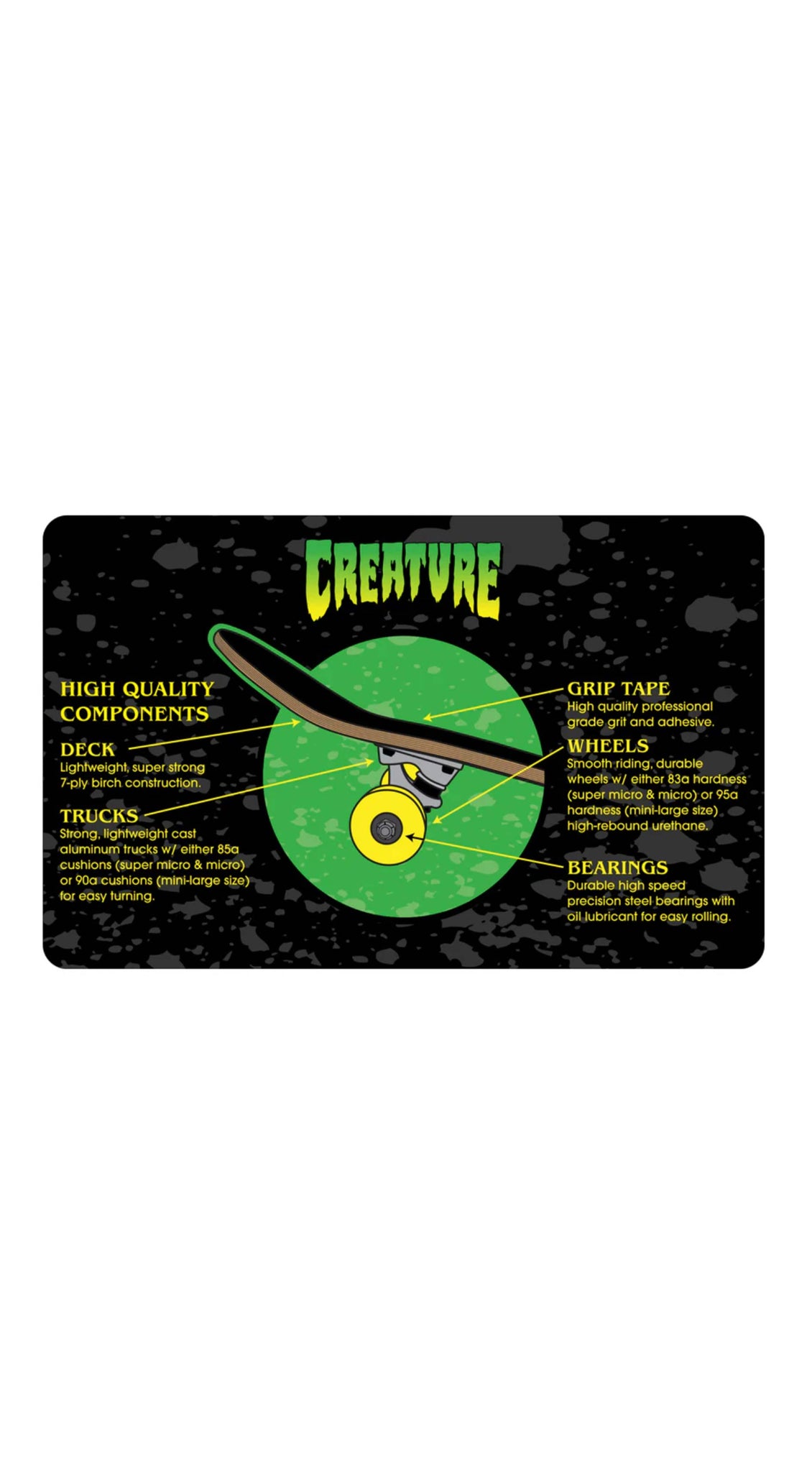 Creature Galaxy Logo Mid 7.80 x 31.25 Skateboard Complete - Completos