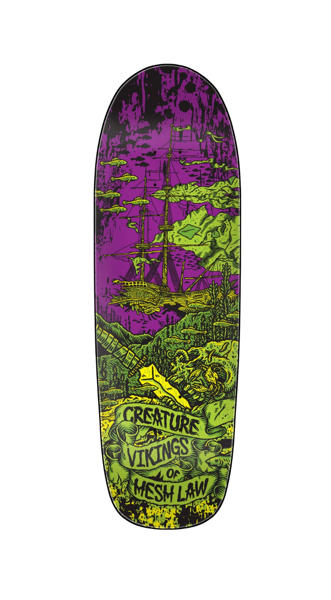 Creature Team Vikings of The Hesh Law XX 9.55” x 30.46 Skateboard Deck- Tabla Skate