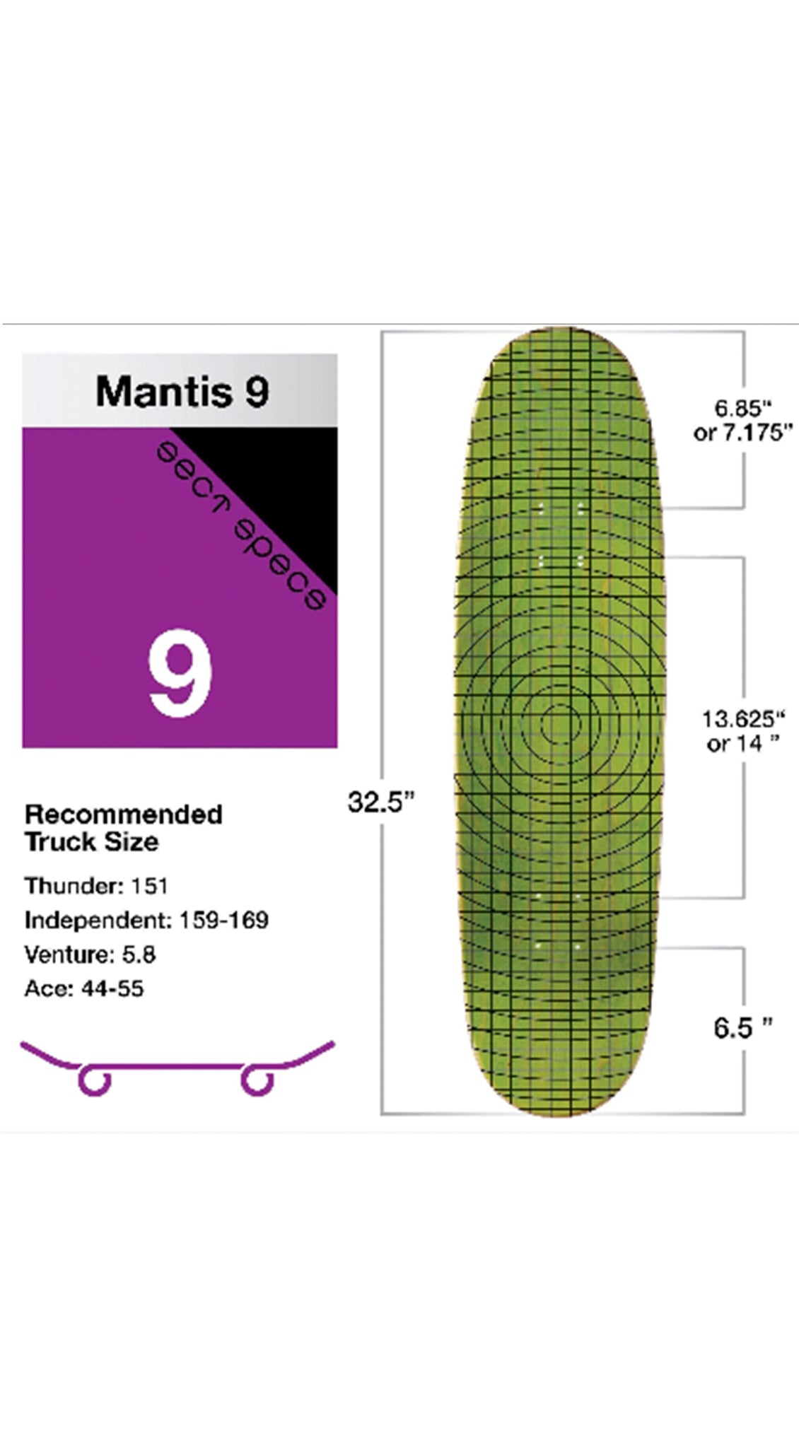 Habitat Dark Side of the Moon 9.0 Special Shape Skateboard Deck -Tabla