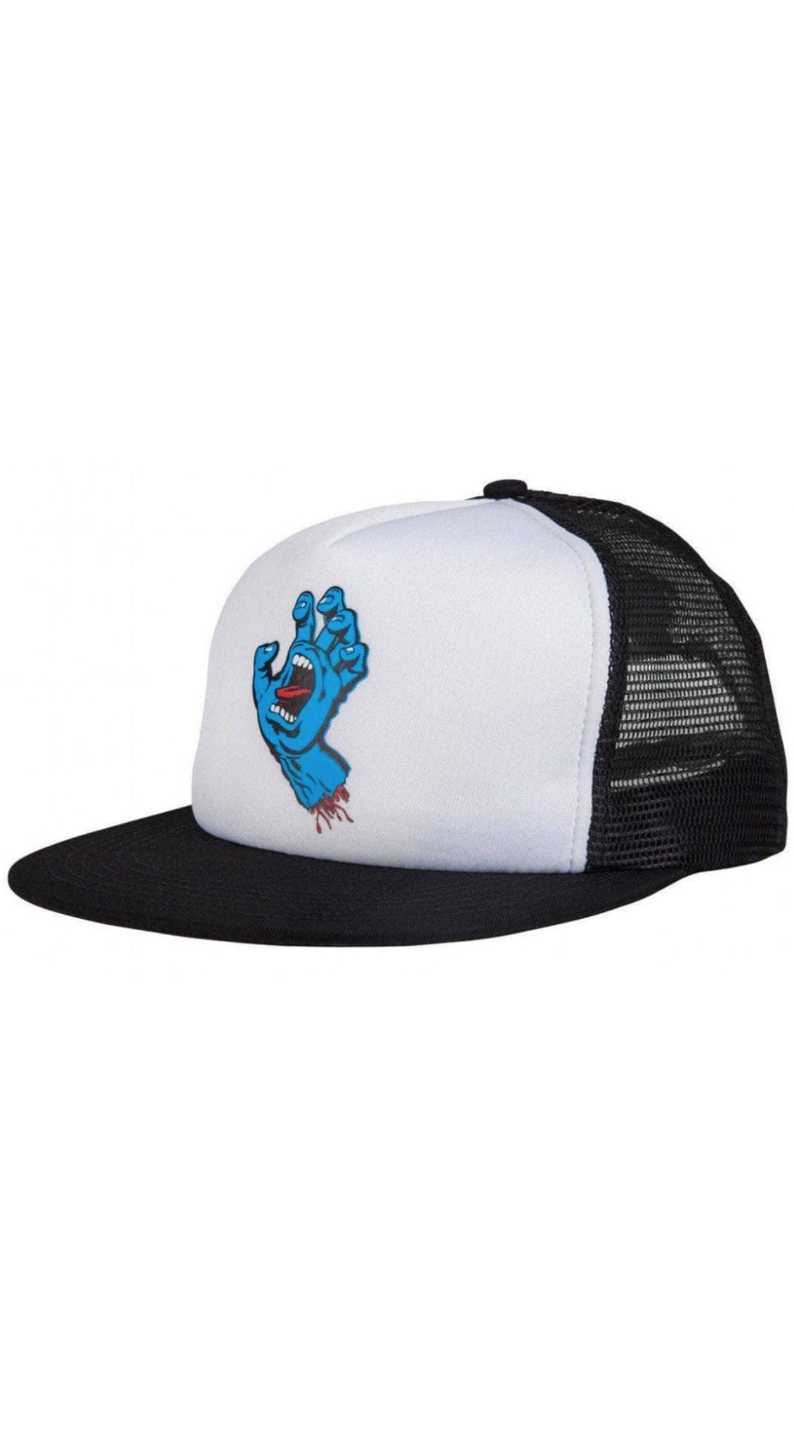 Santa Cruz Cap Classic Hand Mesh (White/Black) Hat- Gorra