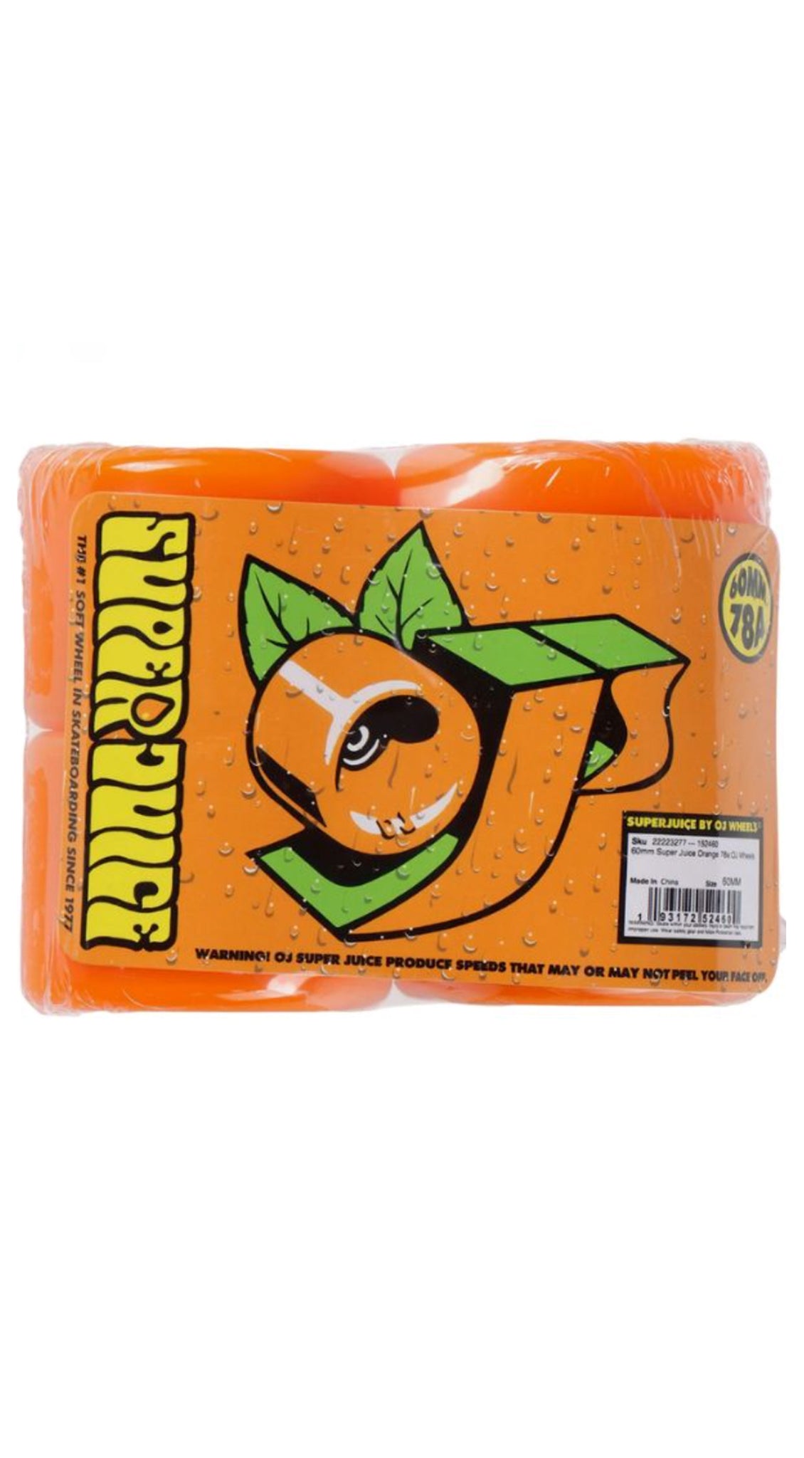 Oj Wheels 60mm Superjuice Orange 78A 60 mm Skateboard Wheel- Ruedas
