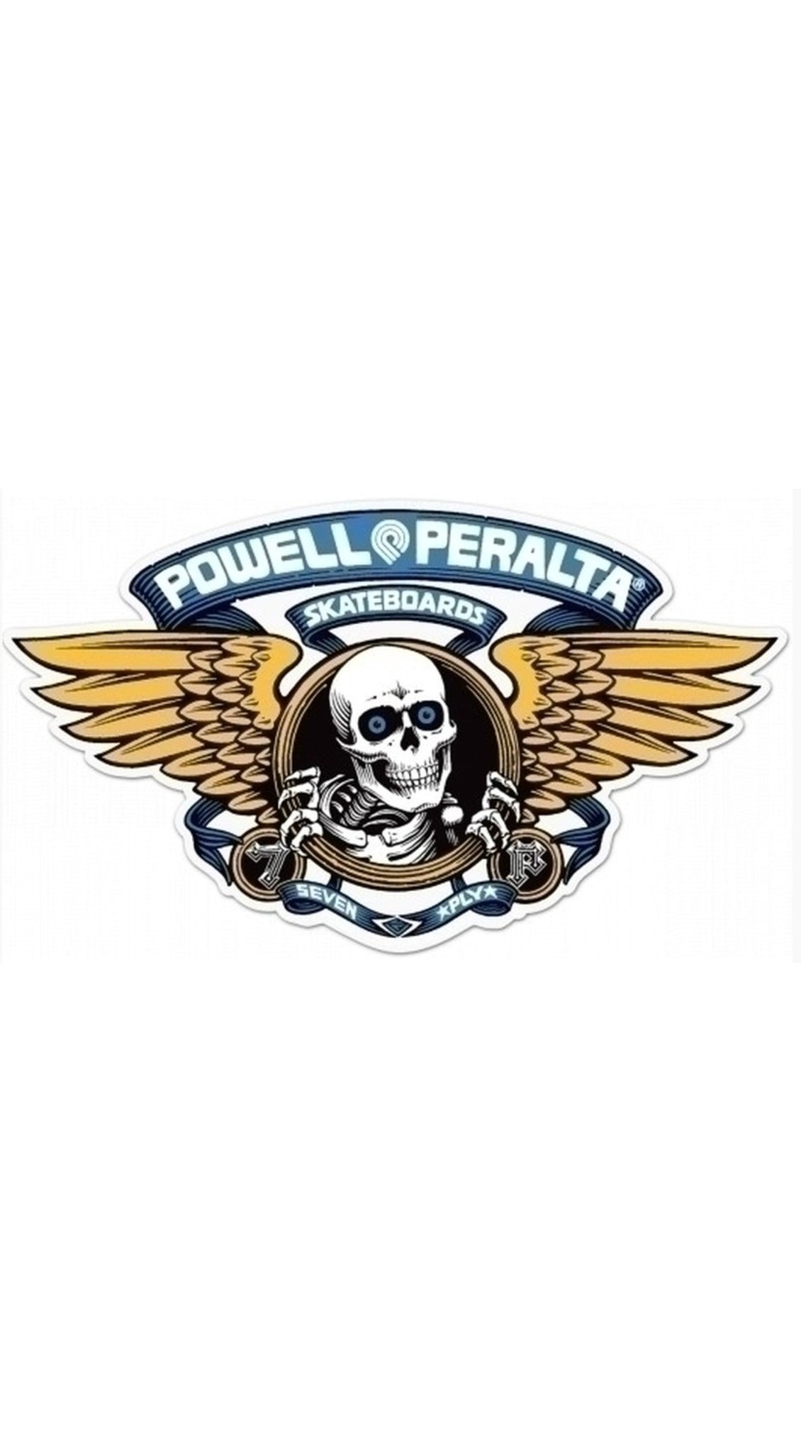 Powell Peralta Sticker Winged Ripper 12" Blue