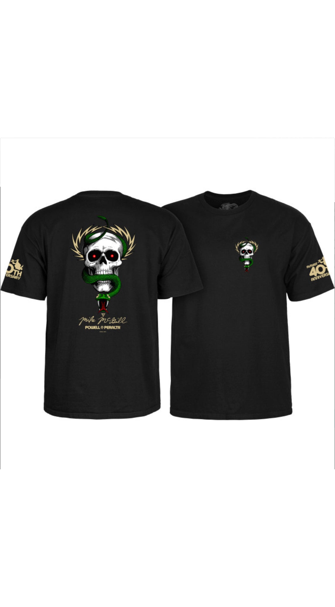 Powell Peralta Tee Mcgill Skull&Snake 40Th- Camiseta