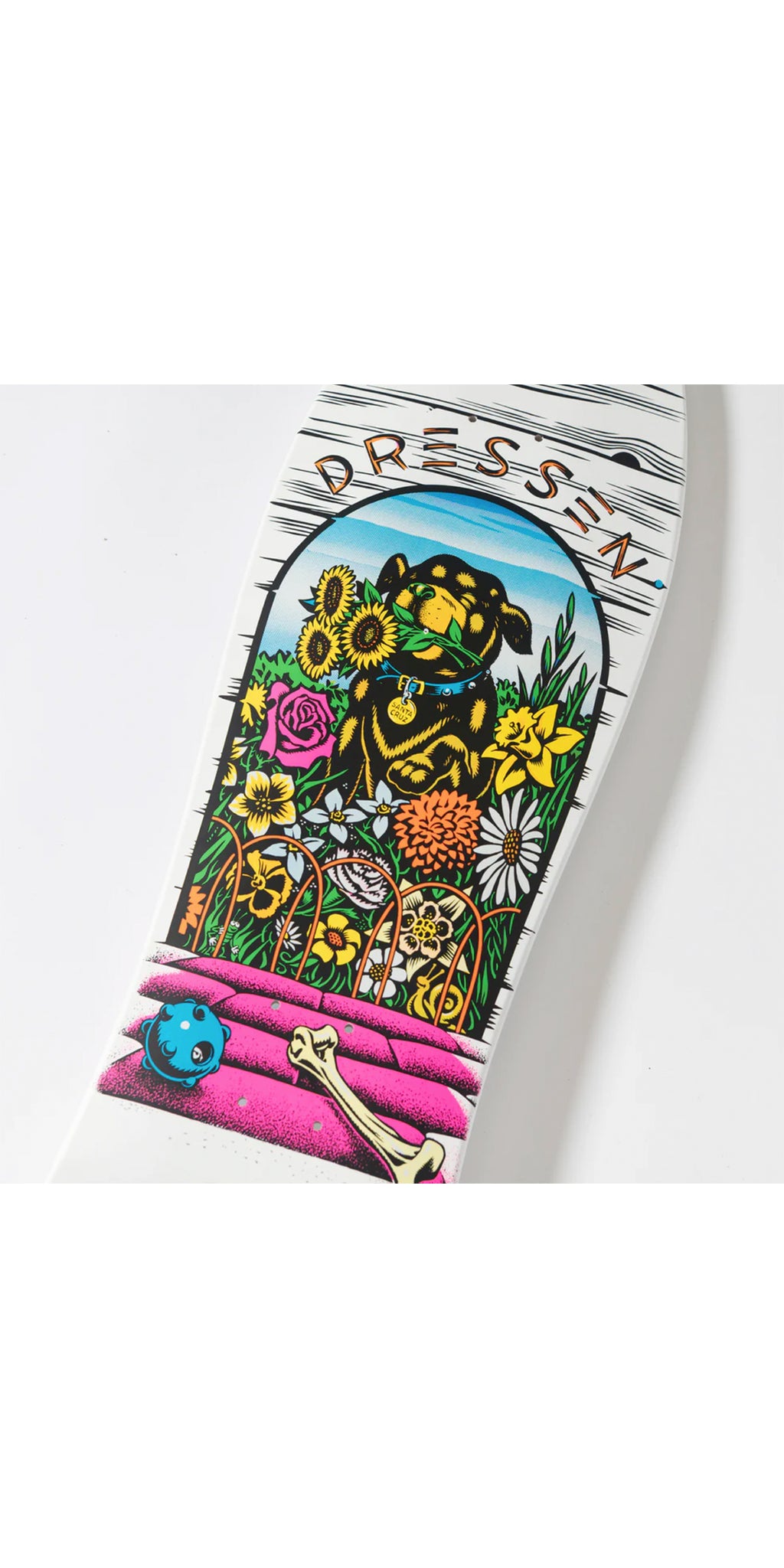 Santa Cruz 9.5 Dressen Pup Reissue Skateboard Deck - Tabla