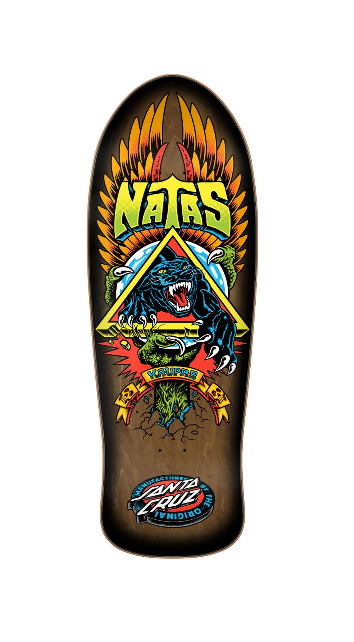Santa Cruz Natas Kaupas SC Panther Reissue Deck (2025) 10.538 x 30.14 in Brown Sunburst – Preorder