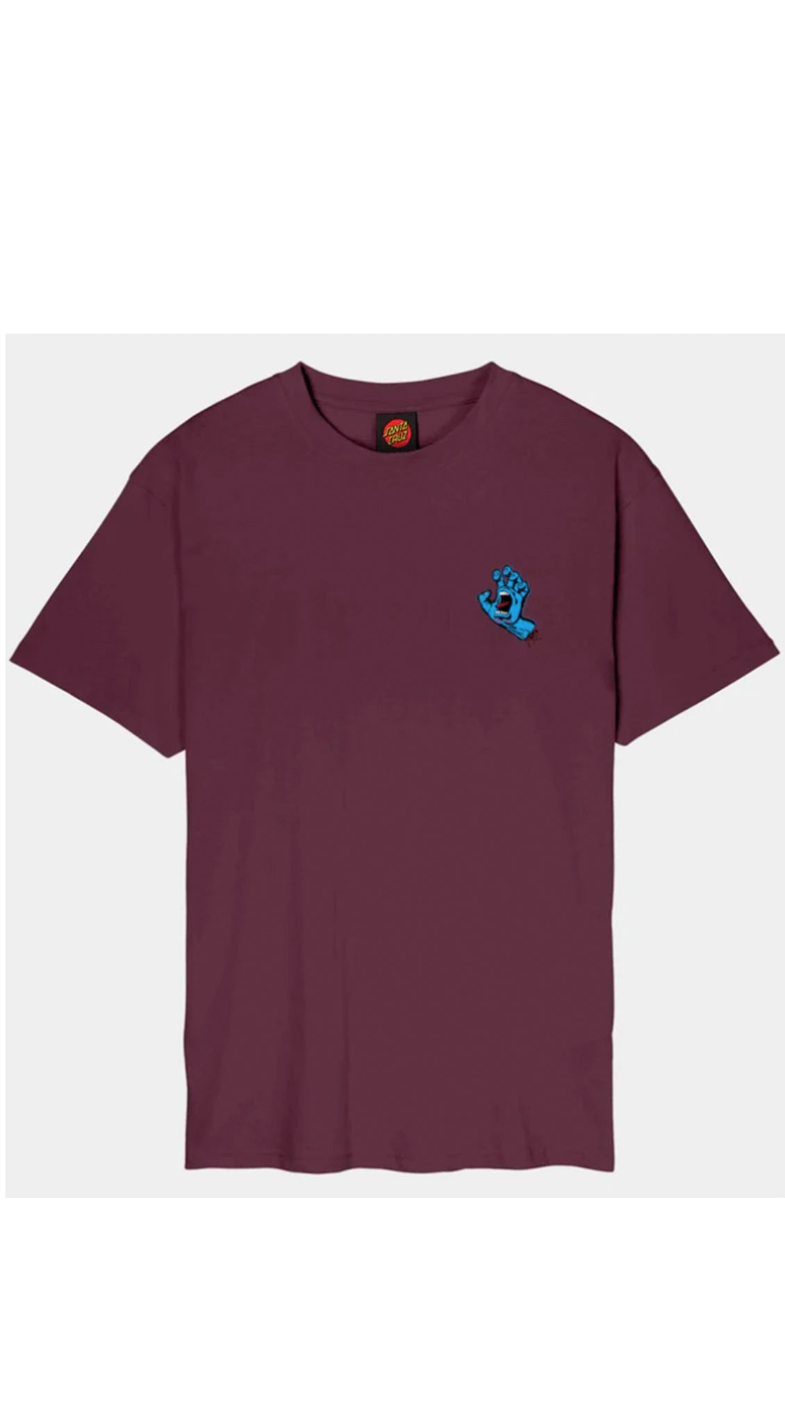 Santa Cruz T-Shirt Screaming Hand Chest – Dark Cherry