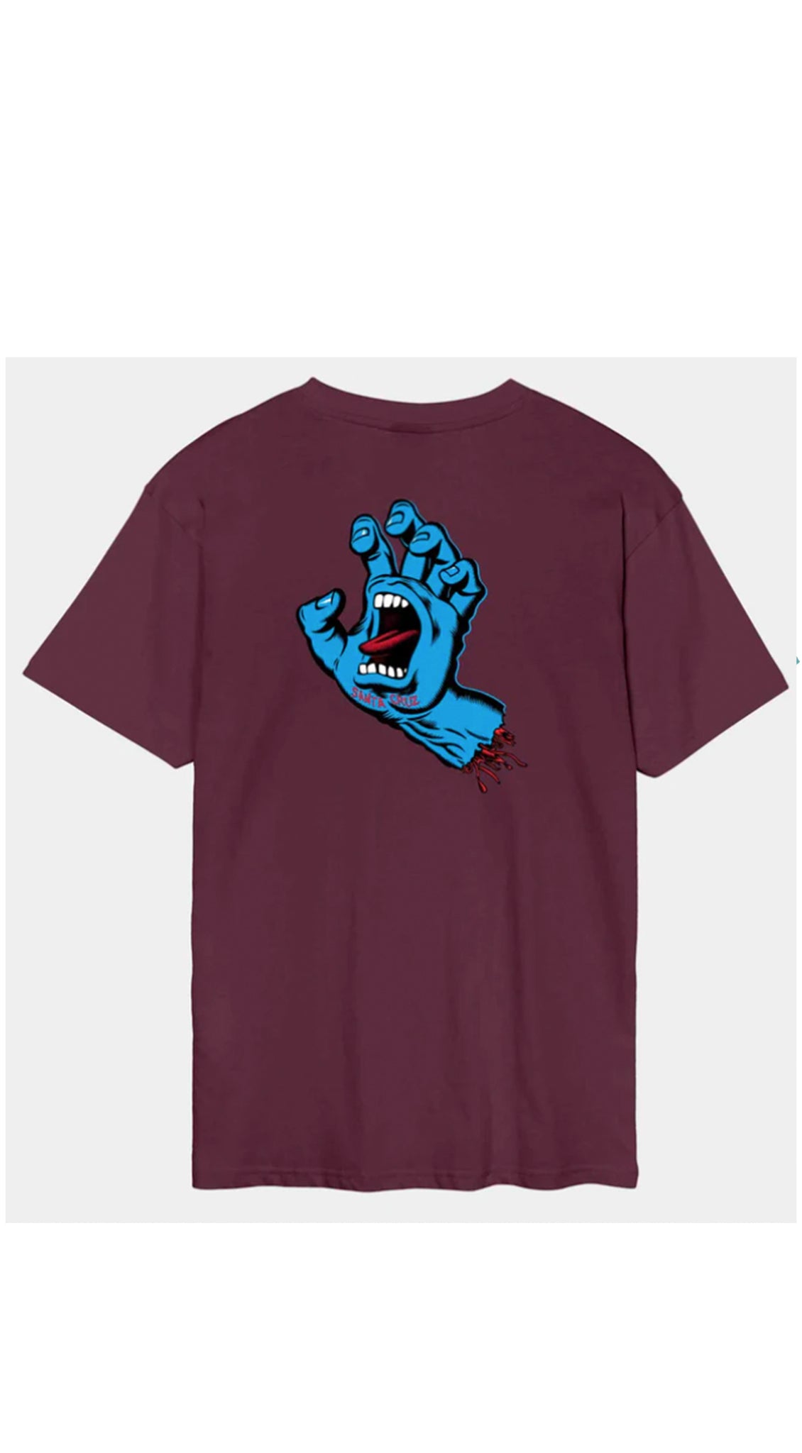 Santa Cruz T-Shirt Screaming Hand Chest – Dark Cherry