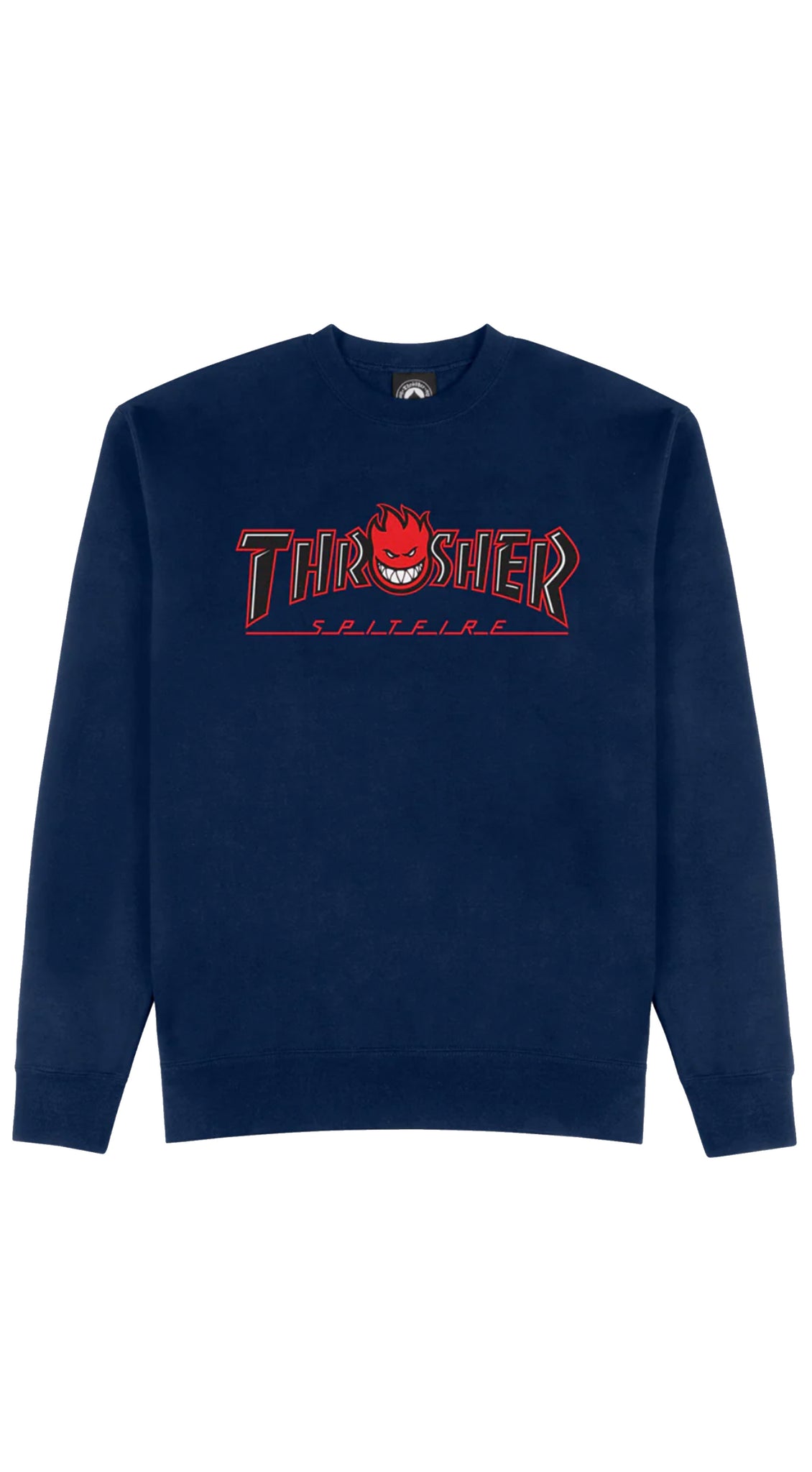 Thrasher BIG HEAD OUTLINE NAVY CREW- Sudadera