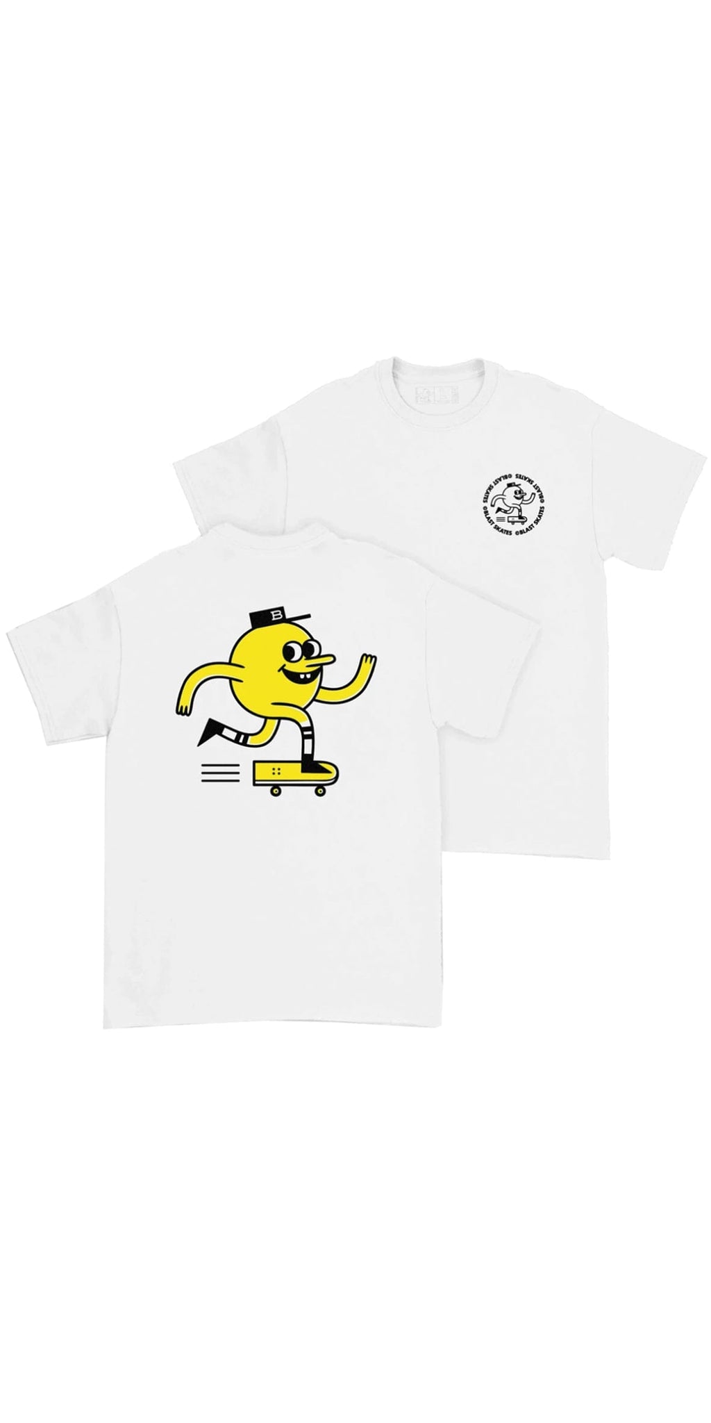 Blast Skates, CLASSIC MASCOT LOGO T-SHIRT, White - Camiseta Ropa Blast Skates 