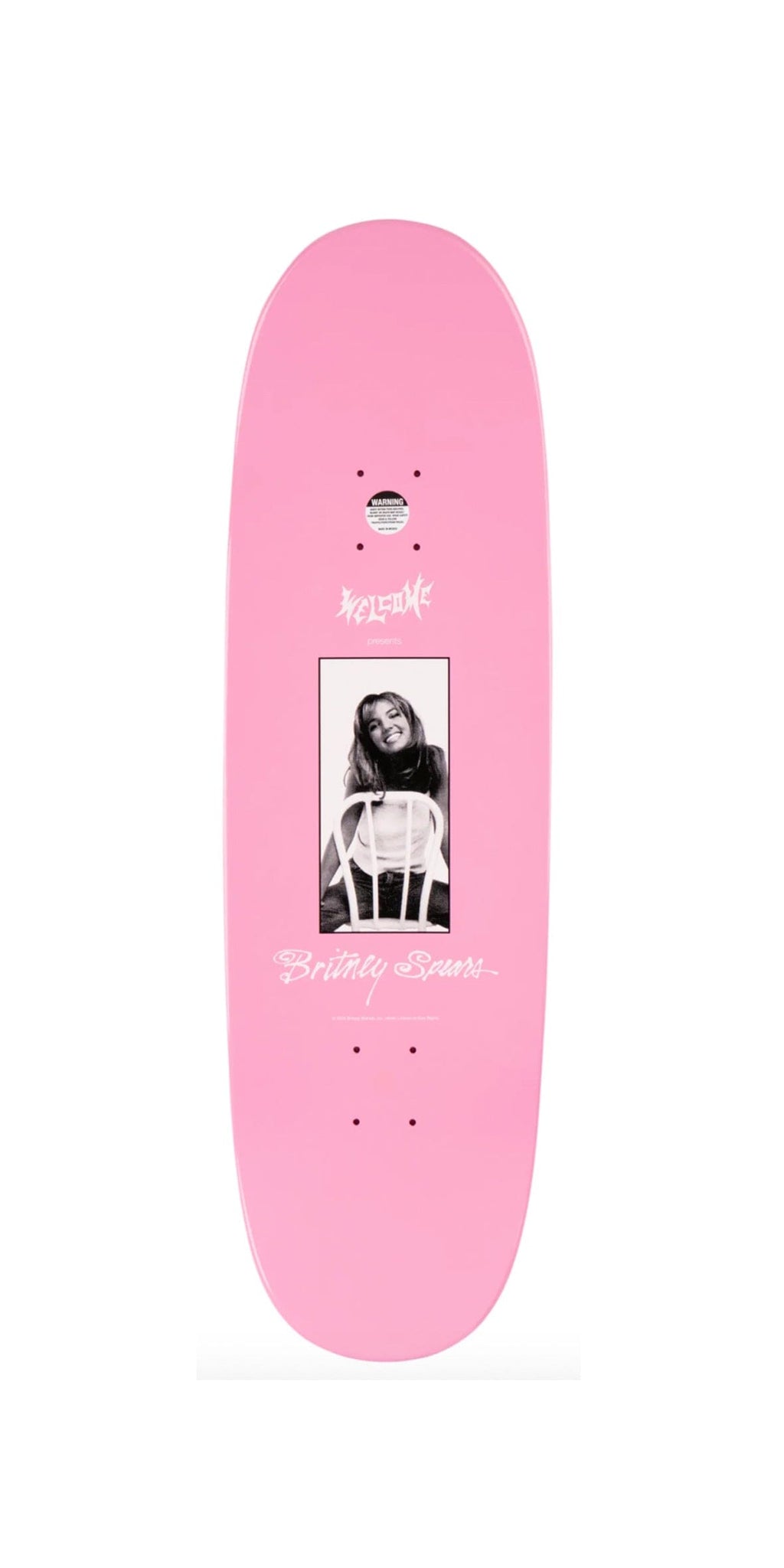 BRITNEY SPEARS X Welcome Skateboards - Baby One More Time On Boline 2.0- 9.5" - Pink Glitter - Skateboard Deck- Tabla Tabla/Deck Welcome Skateboards 