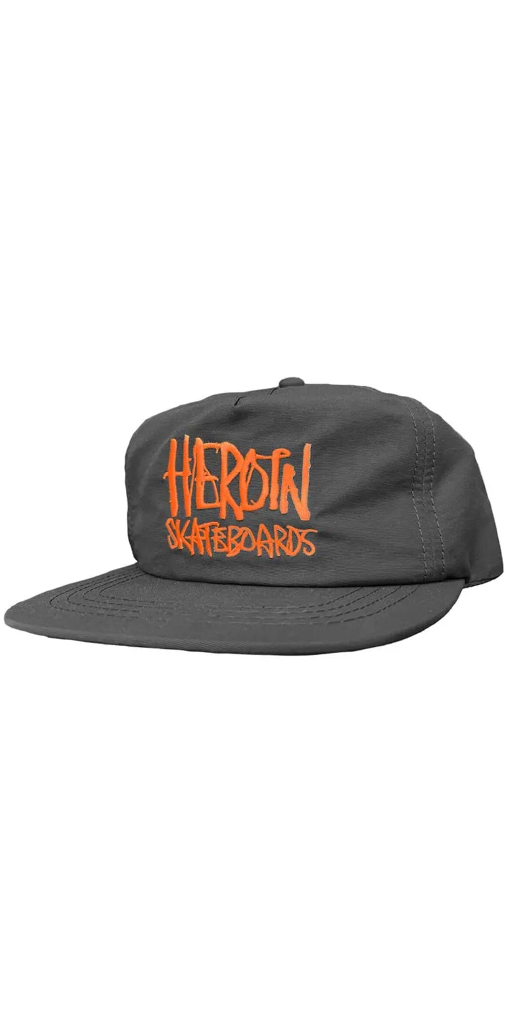 Heroin Script Nylon Black/Orange Snapback Cap - Gorras Gorras Heroin Skateboards 