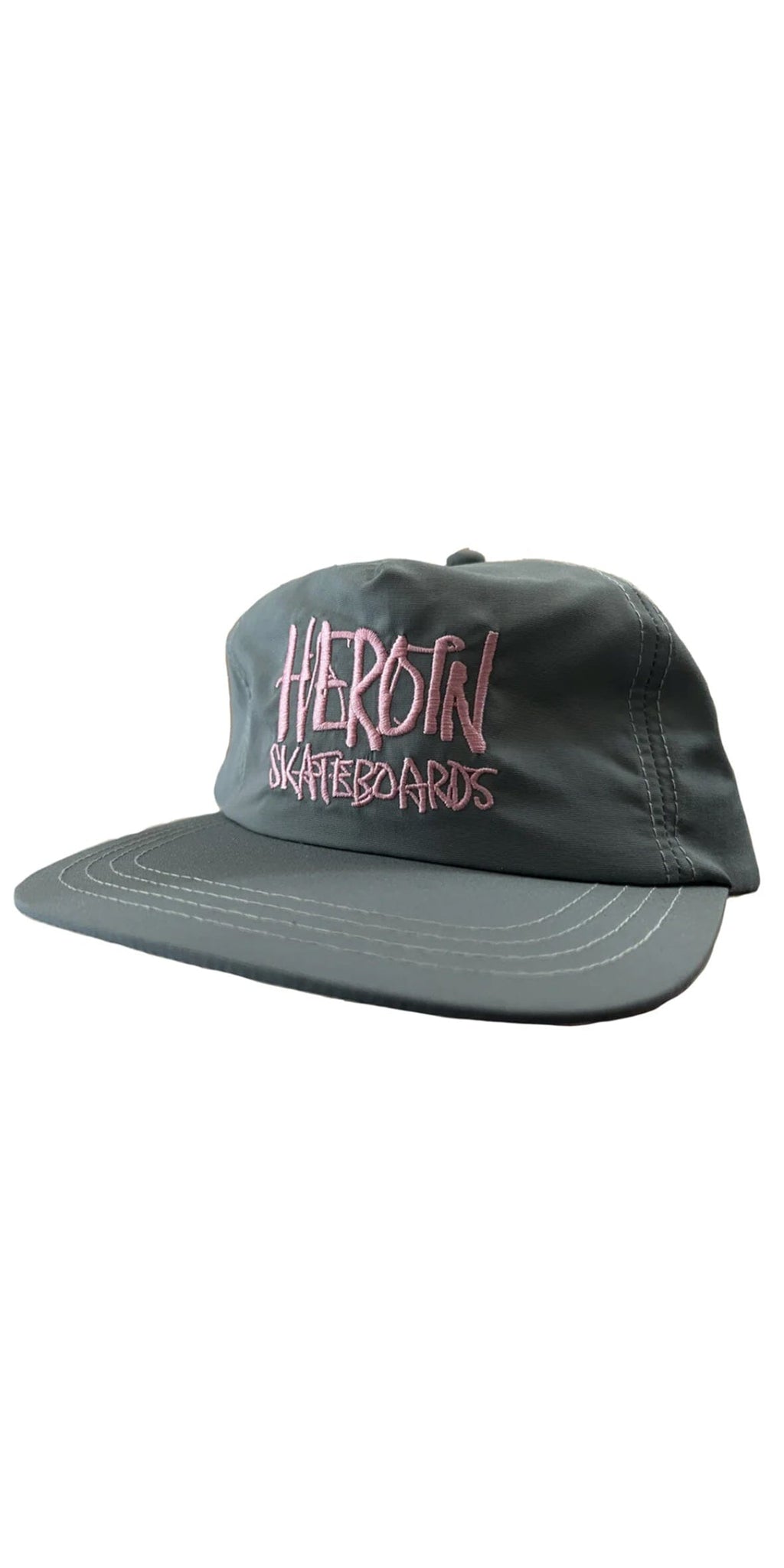 Heroin Script Nylon Grey/Pink Snapback Cap - Gorras Gorras Heroin Skateboards 