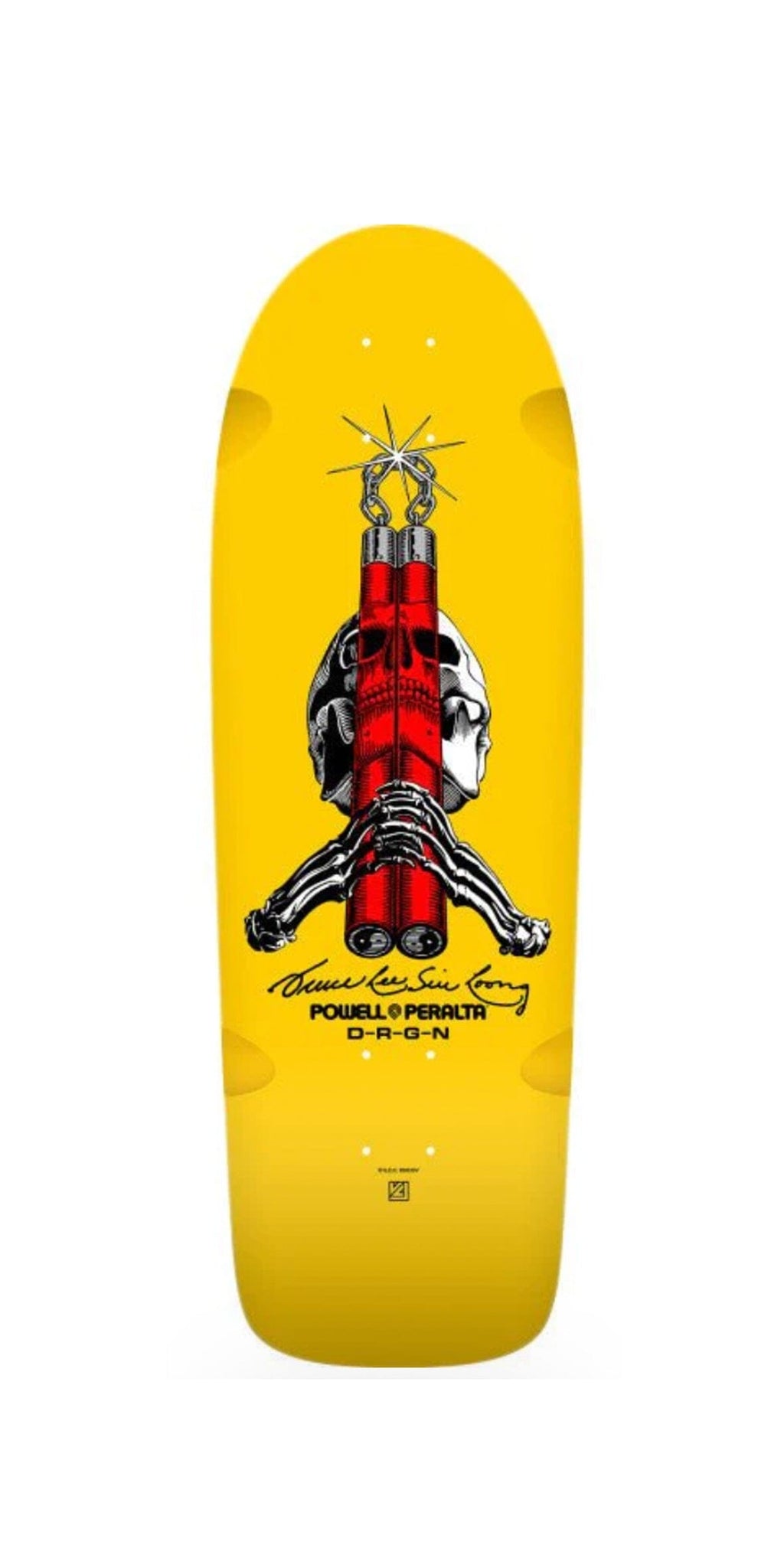 Powell Peralta Skull & Nunchucks Bruce Lee Collab 10" x 30" Skateboard Deck - Tabla Tabla/Deck Powell Peralta 