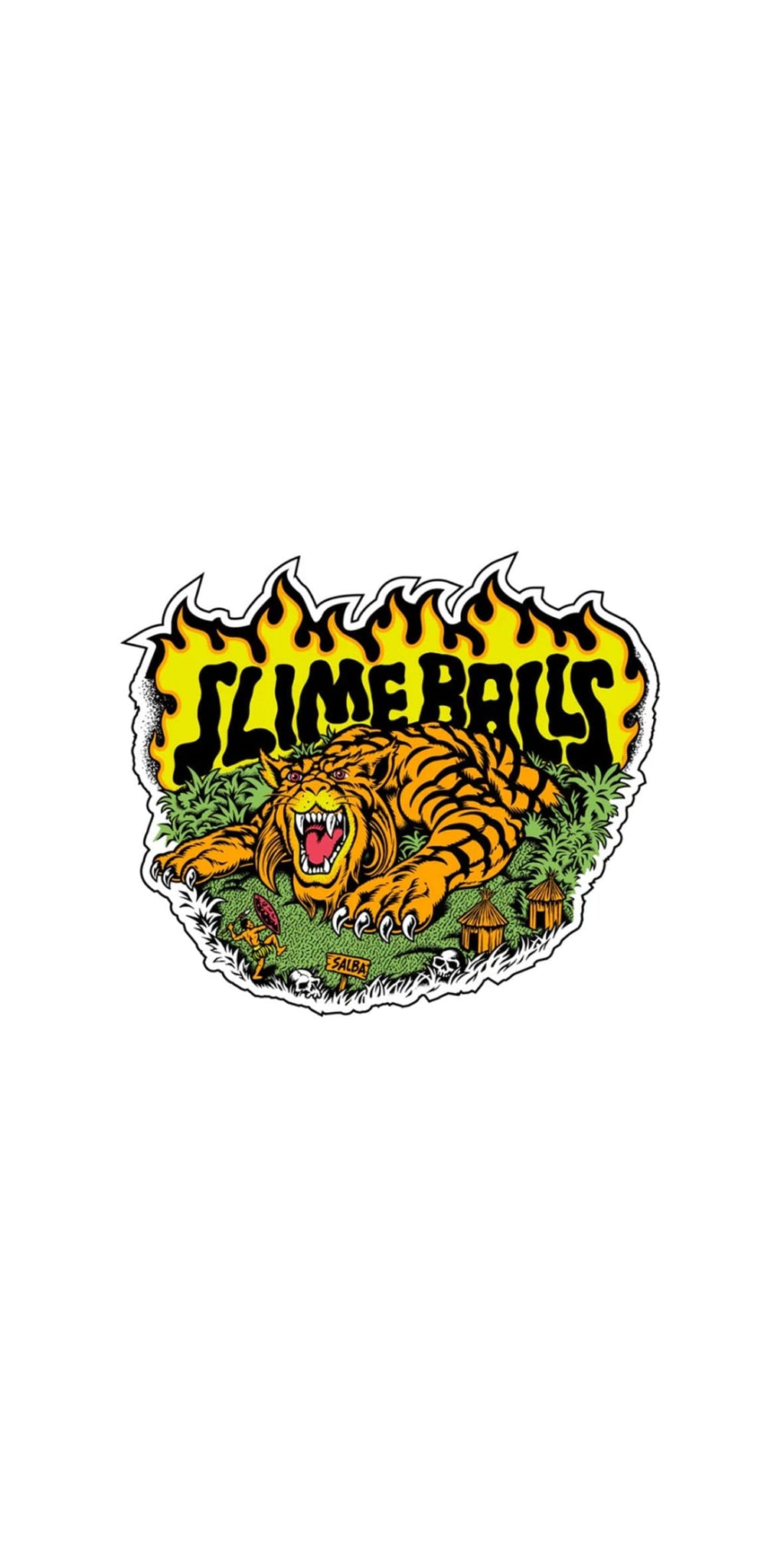 Santa Cruz 60mm Salba Tiger Vomits Orange 95a Slime Balls Skateboard Wheels - Ruedas Ruedas Santa Cruz Skateboards 