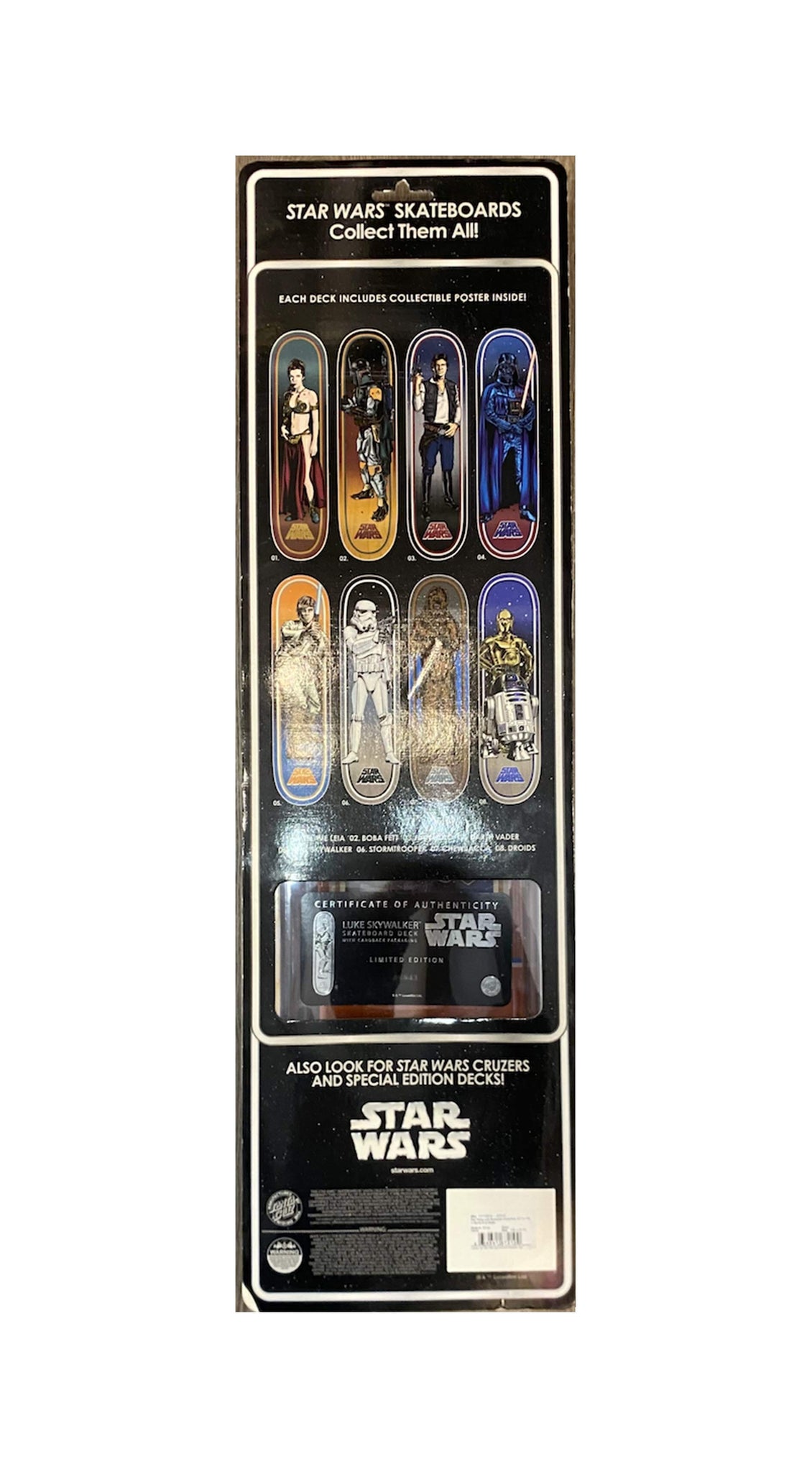 Santa Cruz x Starwars Luke Skywalker Collectible 7.8 x 31.7 Skateboard Deck- Tabla Tabla/Deck Santa Cruz Skateboards 