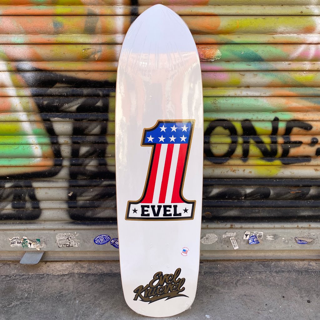 Elephant Brand Skateboards Evel Knievel 1 White Deck- Tabla Skate - Furtivo! Skateboarding