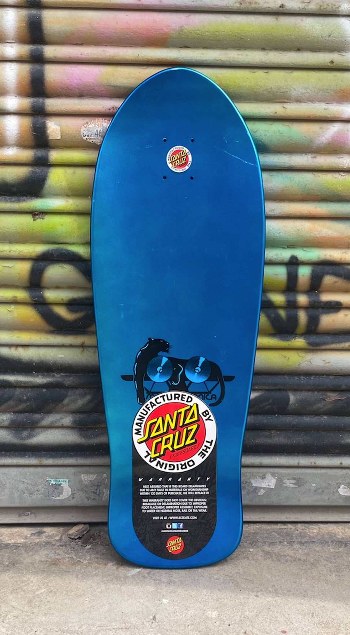 MISFITS Santa Monica Airlines Natas Panther 3 Metallic Blue Reissue Skateboard Deck- Tablas Tabla/Deck MISFITS 