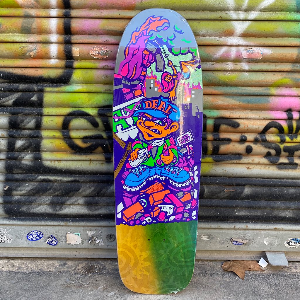 New Deal Howell Molotov Kid Neon Heat Transfer Reissue Skateboard Deck- Tabla Skate - Furtivo! Skateboarding