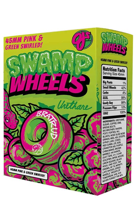 OJ Wheels 45mm Swamp Wheels Pink Green Swirl 99A- Ruedas Ruedas OJ Wheels 