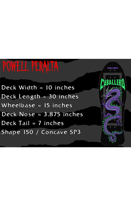 Powell Peralta Caballero Chinesse Dragon Black/Purple Reissue Skateboard Deck- Tabla Tablas Powell Peralta 