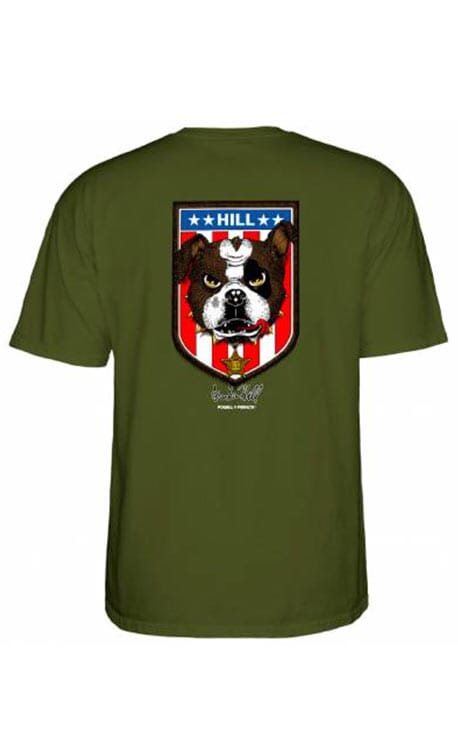 POWELL PERALTA Hill Bulldog T-Shirt Military Green- Camiseta Ropa Powell Peralta 