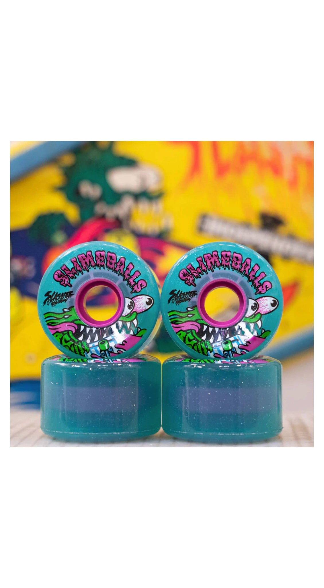 Santa Cruz 60MM Meek Slasher OG Slime Green Glitter 78A Wheels - Rueda –  Furtivo! Skateboarding