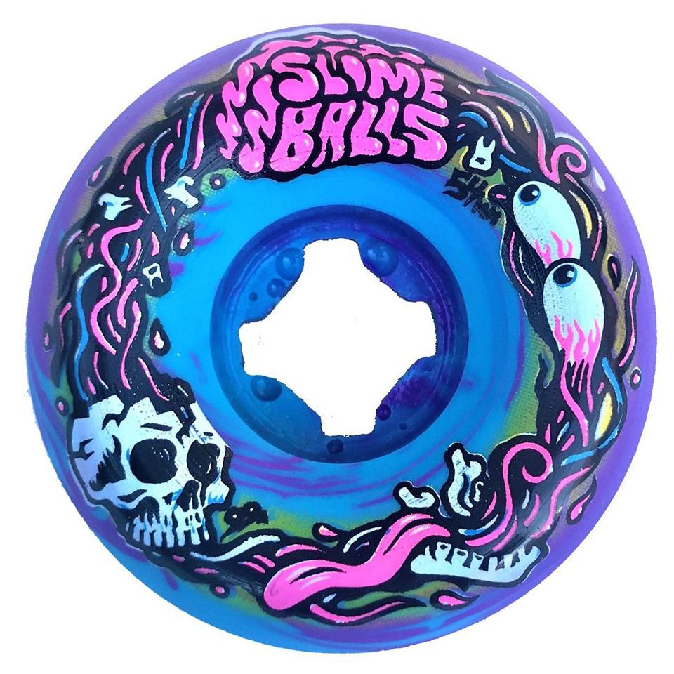 Santa Cruz Brains Speed Balls Blue/Purple 54mm 99A Slime Balls Wheels - Ruedas Ruedas Santa Cruz Skateboards 