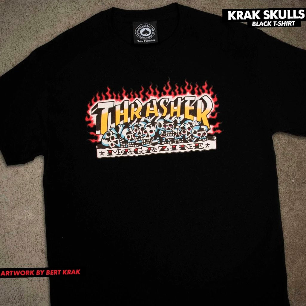 Thrasher Krak Skulls Tee -Camiseta Ropa Thrasher Magazine 