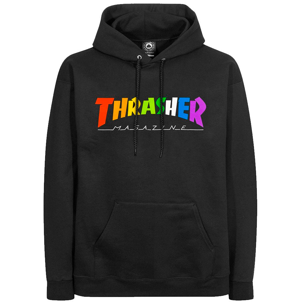 Thrasher Rainbow Mag Hood Black-Sudadera - Furtivo! Skateboarding
