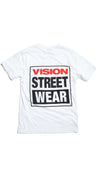 Vision Street Wear Box Logo Long Sleeve S/S White T-shirt - Camiseta Ropa Vision Skateboards 