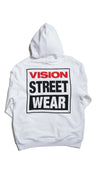 Vision Street Wear OG Box Logo Hoodie White - Sudadera Ropa Vision Skateboards 